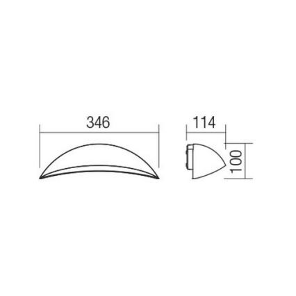 Redo 90235 - LED Ulkoseinävalaisin PALMA LED/18W/230V 3000K IP54 antrasiitti