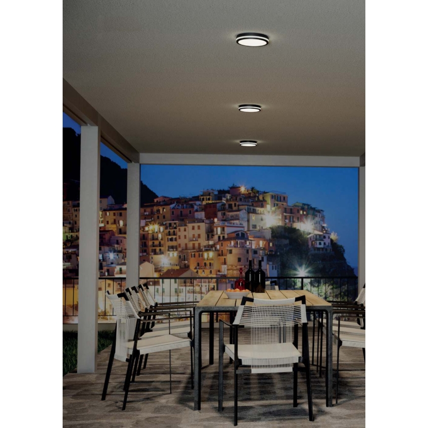 Redo 90290 - LED-ulkokattovalaisin anturilla ISOLA LED/24W/230V halkaisija 26 cm 3000/4000/6500K IP54 antrasiitti