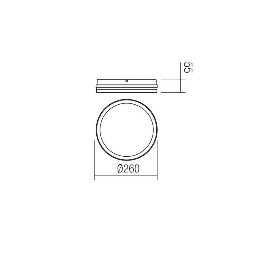 Redo 90290 - LED-ulkokattovalaisin anturilla ISOLA LED/24W/230V halkaisija 26 cm 3000/4000/6500K IP54 antrasiitti