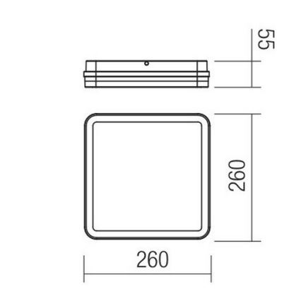 Redo 90292 - LED-ulkokattovalaisin anturilla ISOLA LED/24W/230V 26x26 cm 3000/4000/6500K IP54 antrasiitti