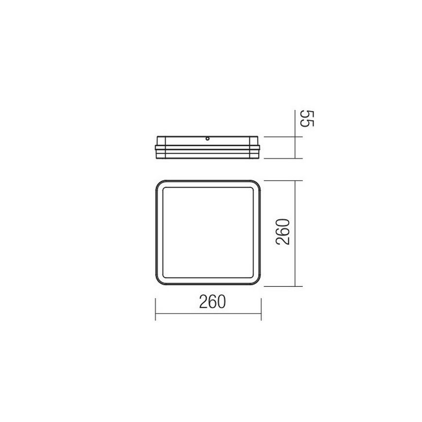 Redo 90292 - LED-ulkokattovalaisin anturilla ISOLA LED/24W/230V 26x26 cm 3000/4000/6500K IP54 antrasiitti