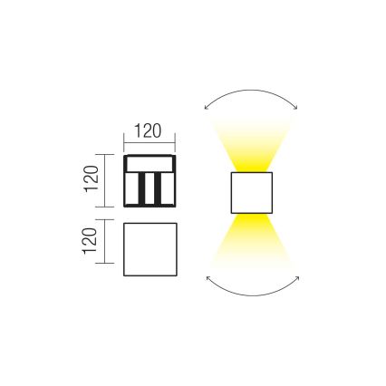 Redo 90294 - LED ulkoseinävalaisin VARY 2xLED/10W/230V 3000K IP54 valkoinen