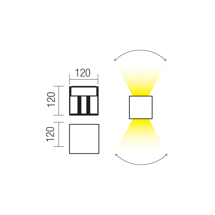 Redo 90294 - LED ulkoseinävalaisin VARY 2xLED/10W/230V 3000K IP54 valkoinen