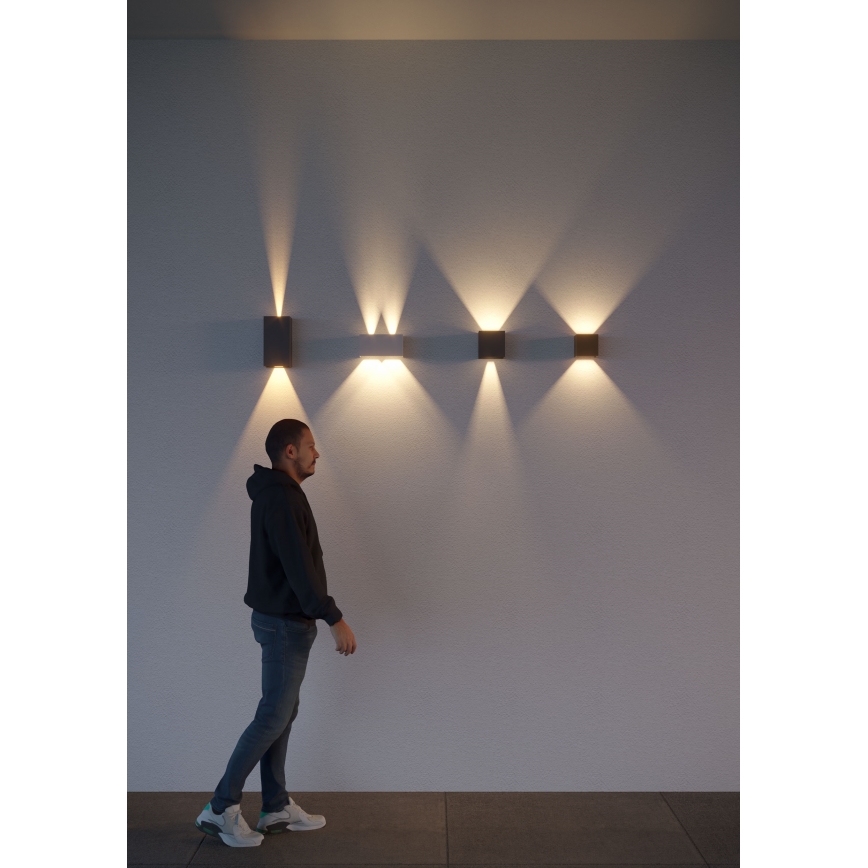 Redo 90302 - LED-ulkoseinävalaisin VARY 4xLED/5W/230V 3000K IP54 antrasiitti