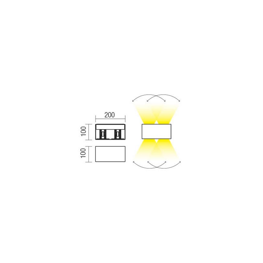 Redo 90303 - LED-ulkoseinävalaisin VARY 4xLED/5W/230V 4000K IP54 antrasiitti