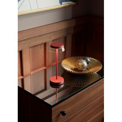 Redo 90311- Himmennettävä LED-kosketuspöytävalaisin ILUNA LED/2,5W/5V 2700-3000K 3000 mAh IP65 punainen