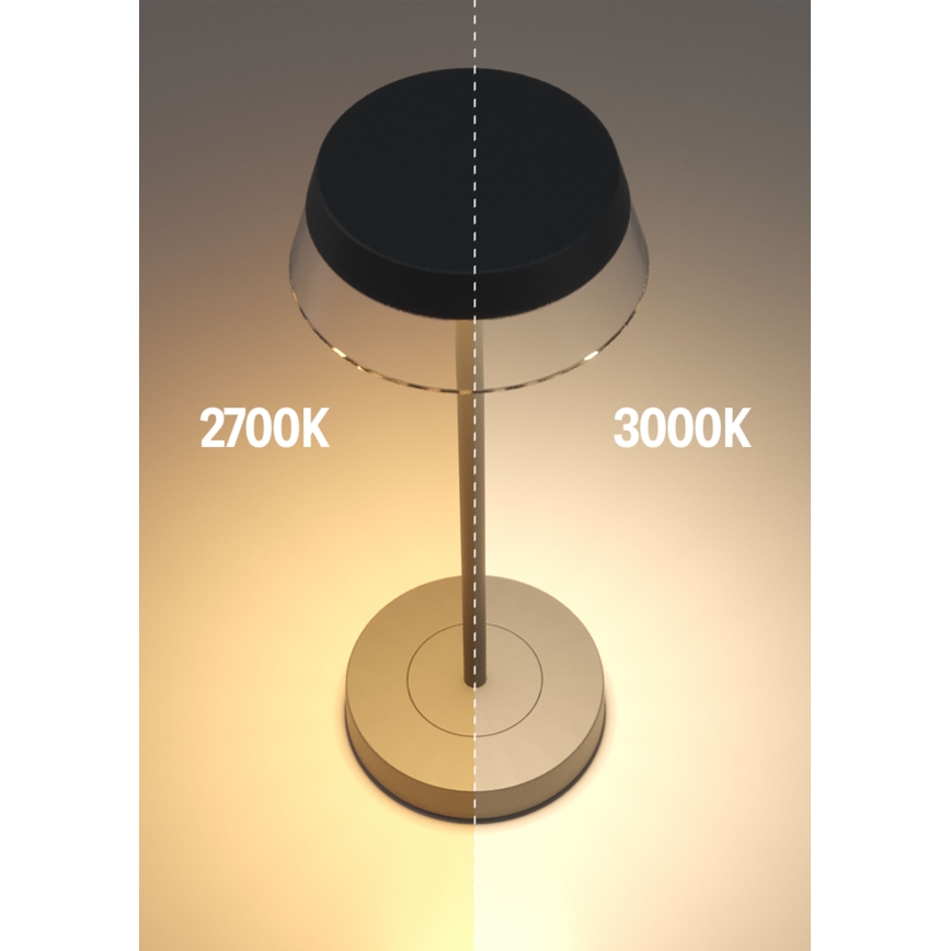 Redo 90312 - Himmennettävä LED-kosketuspöytävalaisin ILUNA LED/2,5W/5V 2700-3000K 3000 mAh IP65 musta
