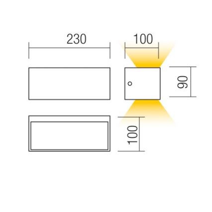 Redo 90373 - LED Ulkoseinävalaisin LAMPRIS LED/13W/230V IP65 valkoinen