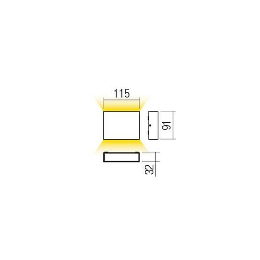 Redo 90376 - LED Ulkoseinävalaisin KAMAL LED/4,4W/230V 3000K IP54 harmaa