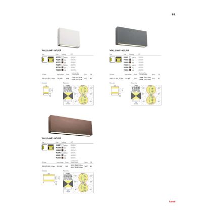 Redo 90388 - LED-ulkoseinävalaisin KAMAL LED/15W/230V 3000K IP54 harmaa