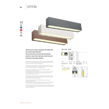 Redo 90395 - LED Ulkoseinävalaisin OMNIA LED/12W/230V 3000K IP54 ruskea