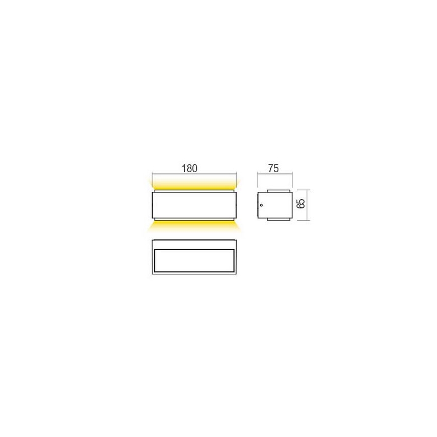 Redo 90402 - LED-ulkoseinävalaisin DASH LED/9W/230V 4000K IP65 antrasiitti