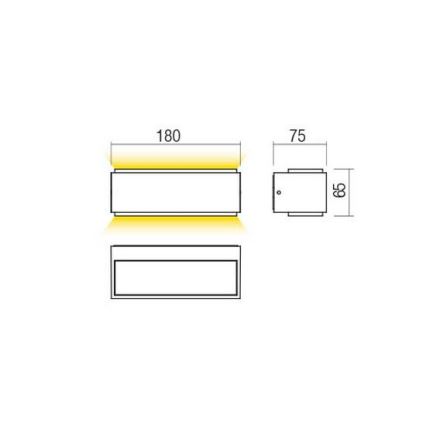 Redo 90404 - LED-ulkoseinävalaisin DASH LED/9W/230V 4000K IP65 ruskea