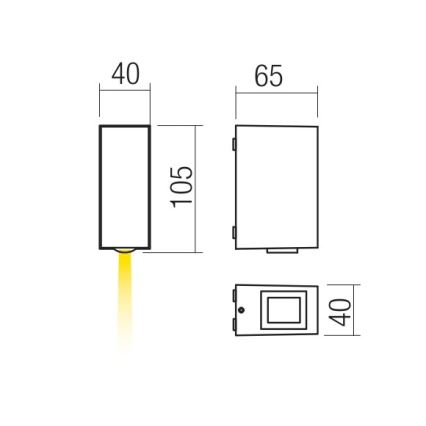 Redo 90413 - LED Ulkoseinävalaisin ACE LED/3,36W/230V 3000K IP54 valkoinen