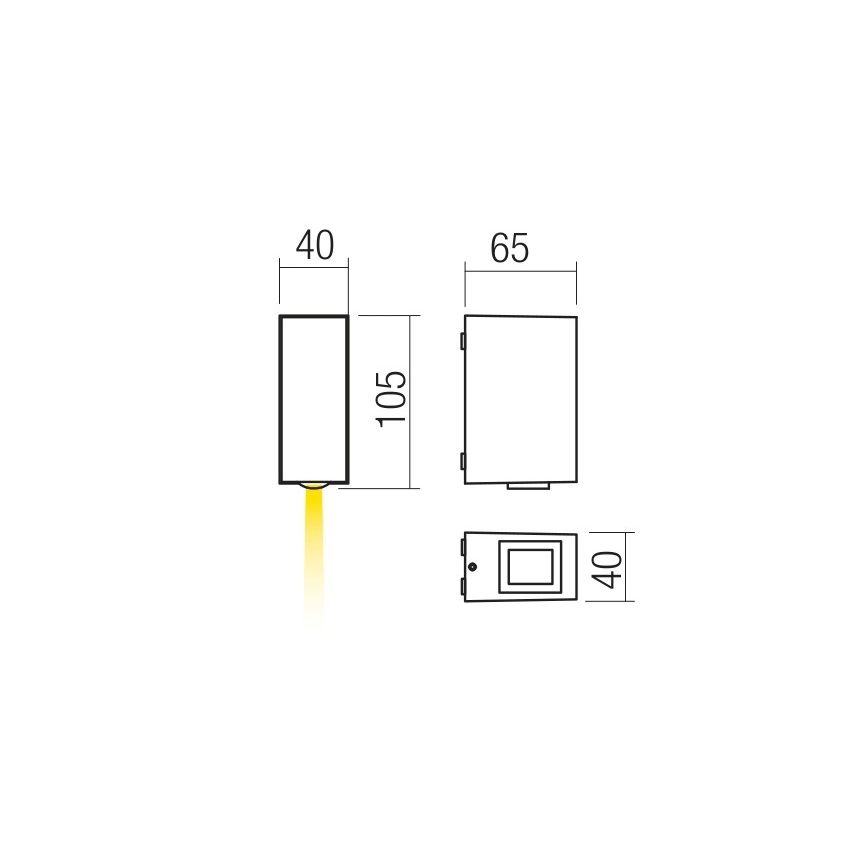 Redo 90413 - LED Ulkoseinävalaisin ACE LED/3,36W/230V 3000K IP54 valkoinen