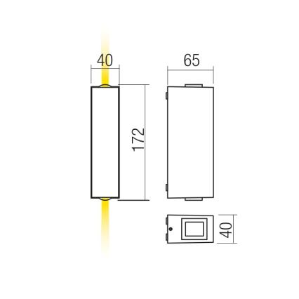Redo 90421 - LED Ulkoseinävalaisin ACE 2xLED/5,84W/230V 3000K IP54 harmaa