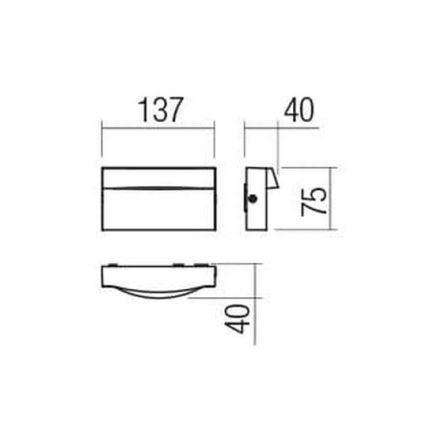 Redo 90426 - LED-ulkoseinävalaisin POLIFEMO LED/8W/230V IP65 antrasiitti