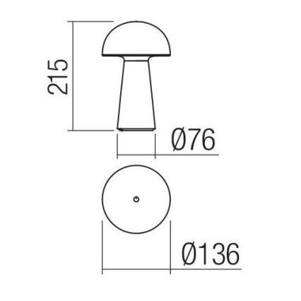 Redo 90439 - KIRA ulko-LED-lamppu, himmennettävä, kosketuskäyttöinen LED/4,7W/230V 2200 mAh IP44 musta