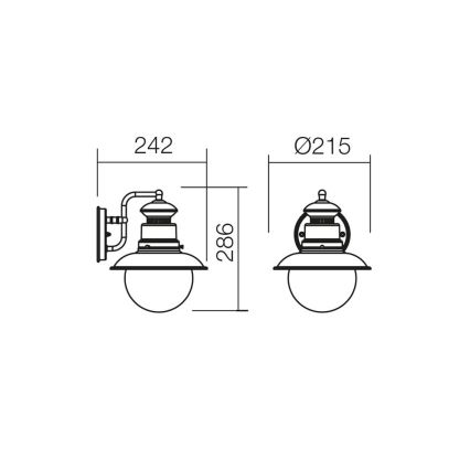 Redo 9045 - Ulkoseinävalaisin SCOTT 1xE27/42W/230V IP44