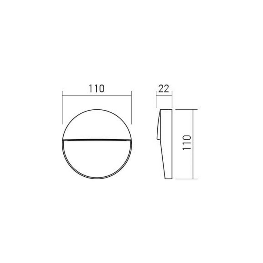 Redo 90472 - LED-ulkoseinävalaisin LANDER LED/3W/230V IP54 valkoinen