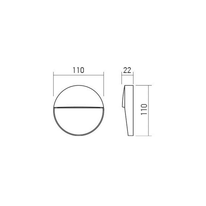 Redo 90473 - LED-ulkoseinävalaisin LANDER LED/3W/230V IP54 antrasiitti
