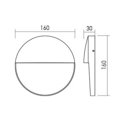 Redo 90477 - LED-ulkoseinävalaisin LANDER LED/6W/230V IP54 antrasiitti