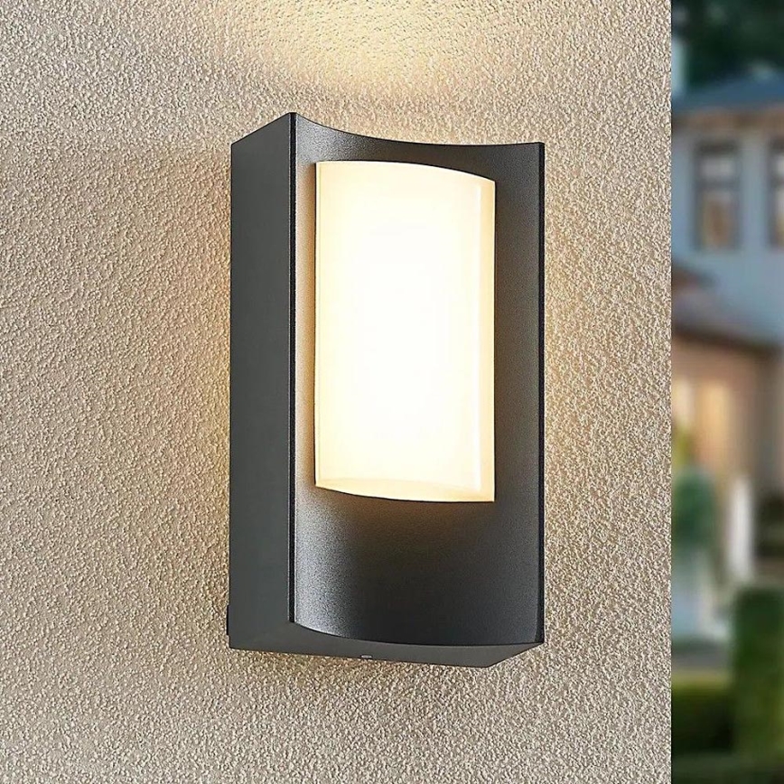 Redo 90483 - LED-ulkoseinävalaisin WARP LED/8W/230V 3000K IP44 antrasiitti