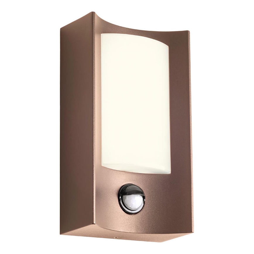 Redo 90487 - LED Ulkovalo anturilla WARP LED/8W/230V 3000K IP44 ruskea