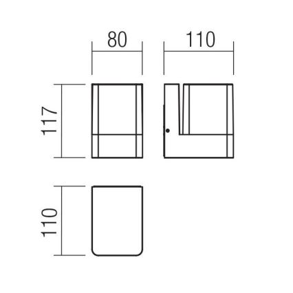 Redo 90489 - LED-ulkoseinävalaisin TOK LED/9,4W/230V IP44 antrasiitti