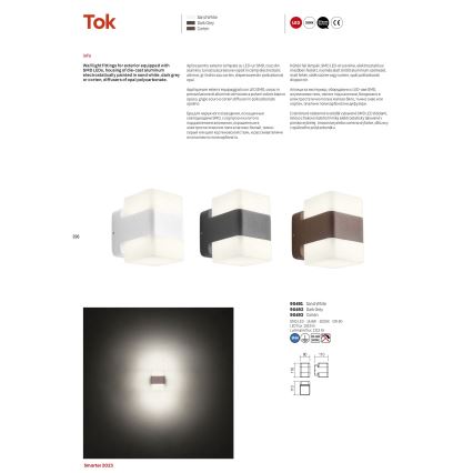 Redo 90492 - LED-ulkoseinävalaisin TOK LED/14,8W/230V IP44 antrasiitti