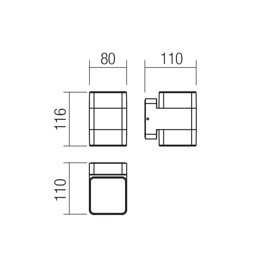 Redo 90492 - LED-ulkoseinävalaisin TOK LED/14,8W/230V IP44 antrasiitti