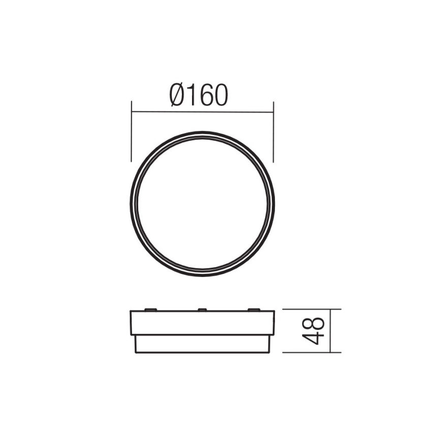 Redo 90516 - LED-ulkokattovalaisin URANIA LED/10W/230V halkaisija 16 cm IP65 antrasiitti