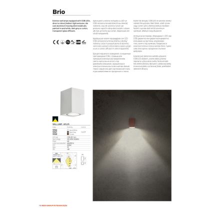 Redo 90528 - BRIO LED ulkoseinävalaisin LED/6W/230V 3000K IP54 ruskea