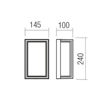 Redo 90533 - LED-ulkoseinävalaisin QUADRIS LED/12W/230V IP54 antrasiitti