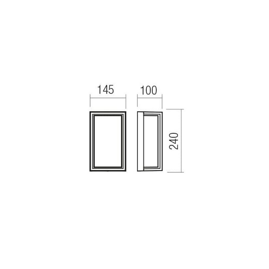 Redo 90533 - LED-ulkoseinävalaisin QUADRIS LED/12W/230V IP54 antrasiitti