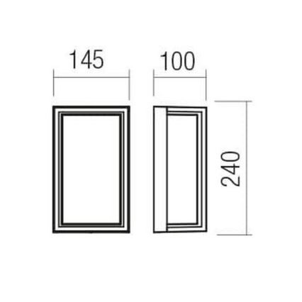 Redo 90534 - LED-ulkoseinävalaisin QUADRIS LED/12W/230V IP54 ruskea