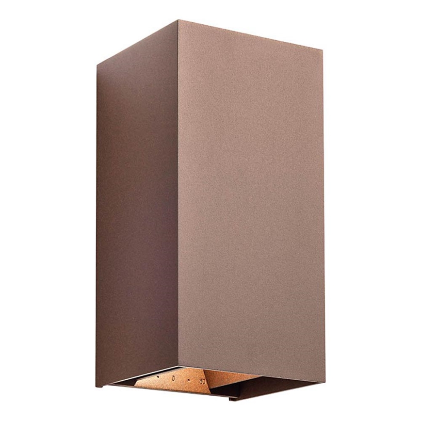 Redo 90554 - LED-seinävalaisin ulkokäyttöön VARY 2xLED/10W/230V 3000K IP54 ruskea