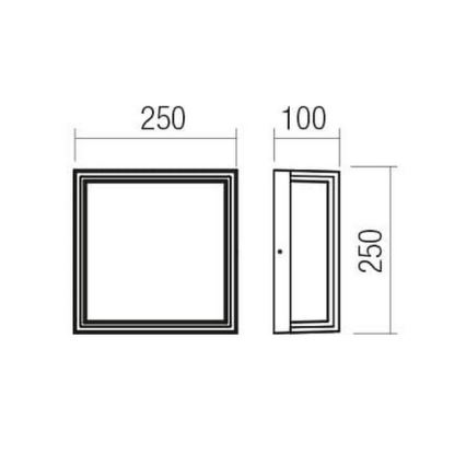 Redo 90565 - LED-ulkoseinävalaisin QUADRIS LED/20W/230V IP54 antrasiitti
