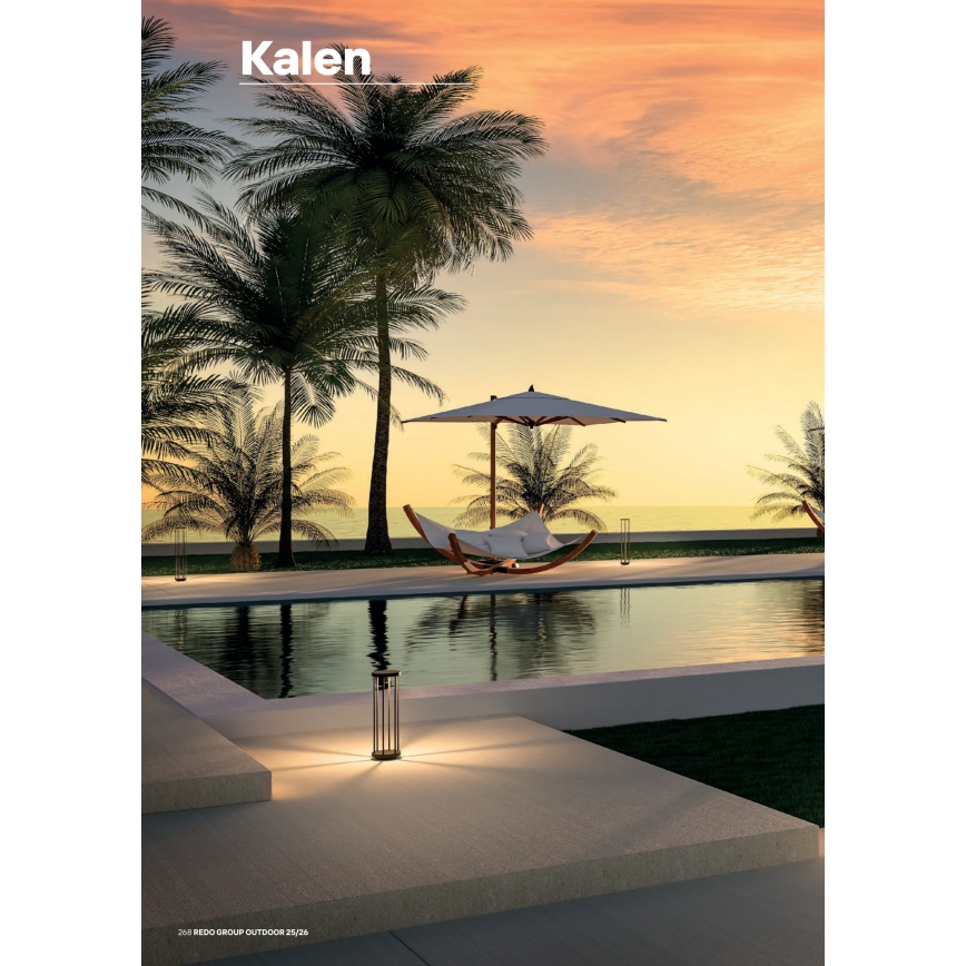 Redo 90577 - KALEN LED-ulkovalaisin/8W/230V 3000K 20 cm IP65 antrasiitti