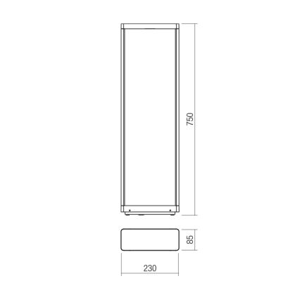 Redo 90582 - LED ulkovalaisin WAKE LED/8W/230V 3000K 75 cm IP65 antrasiitti