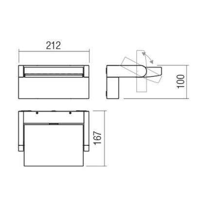 Redo 90585 - LED-ulkoseinävalaisin FLIP LED/20W/230V CRI 90 3000K IP54 ruskea