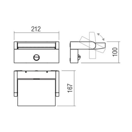 Redo 90587 - LED Ulkovalo anturilla FLIP LED/20W/230V CRI 90 3000K IP54 antrasiitti