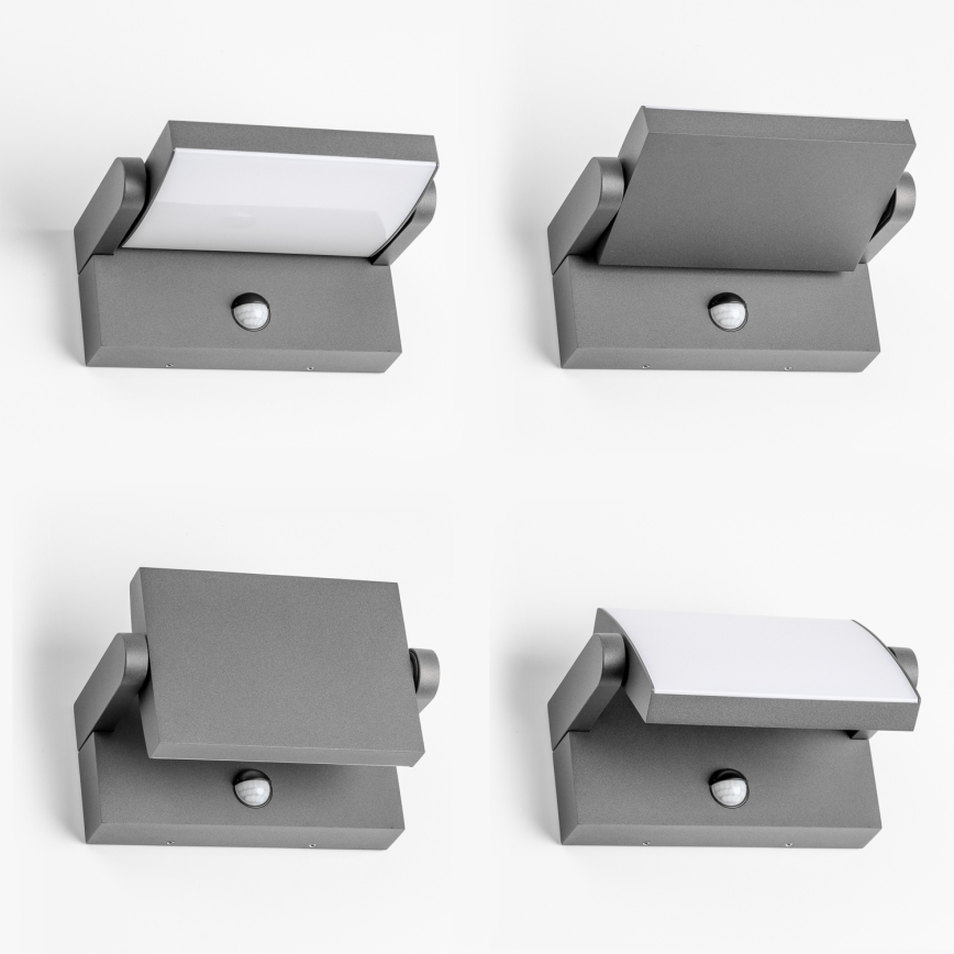 Redo 90587 - FLIP LED-ulkoseinävalaisin anturilla LED/20W/230V 3000K CRI 90 IP54 antrasiitti