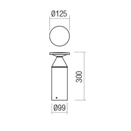 Redo 90589 - LED-ulkovalaisin BIRO LED/12W/230V 3000K 30 cm CRI 90 IP65 antrasiitti