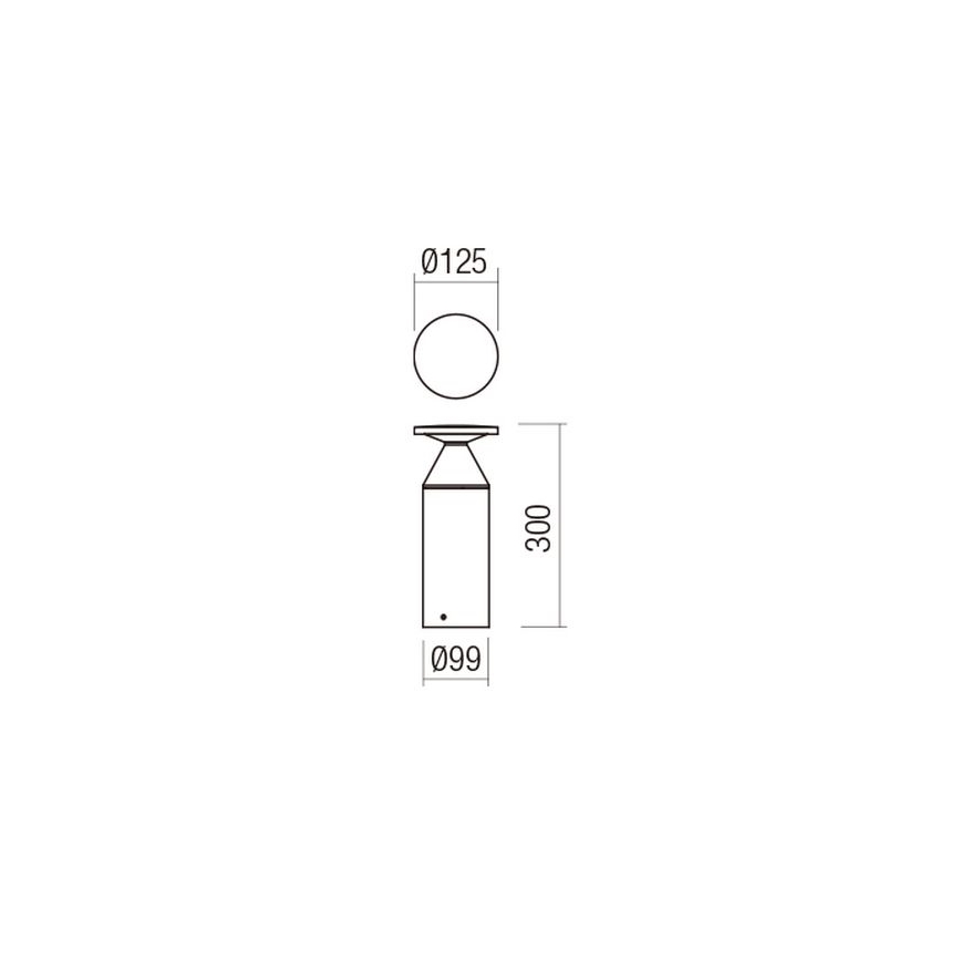 Redo 90589 - LED-ulkovalaisin BIRO LED/12W/230V 3000K 30 cm CRI 90 IP65 antrasiitti