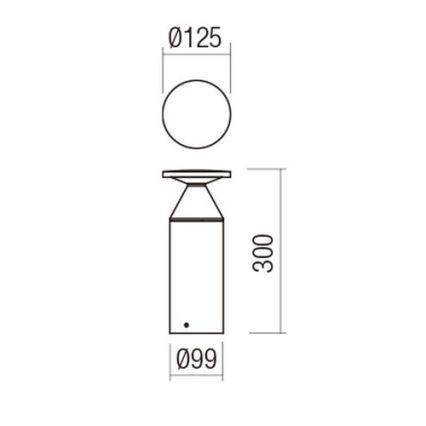 Redo 90590 - LED-ulkovalaisin BIRO LED/12W/230V 3000K 30 cm CRI 90 IP65 ruskea