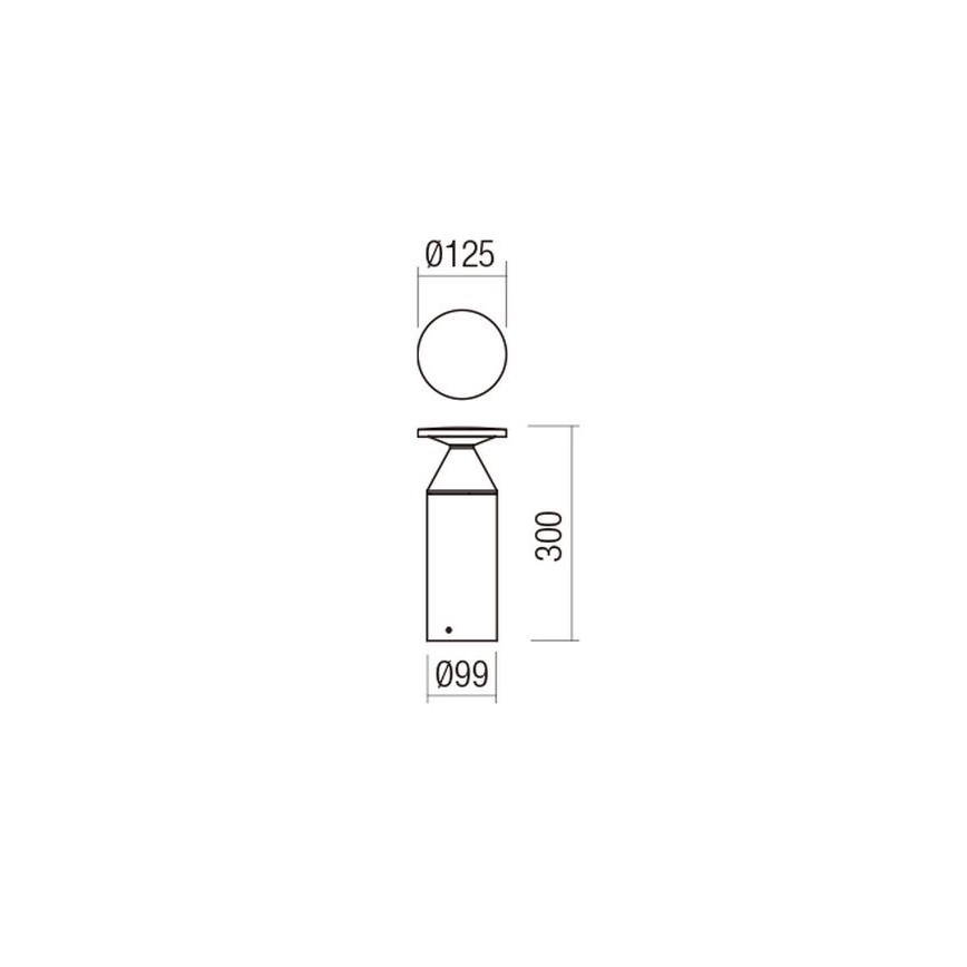 Redo 90590 - LED-ulkovalaisin BIRO LED/12W/230V 3000K 30 cm CRI 90 IP65 ruskea