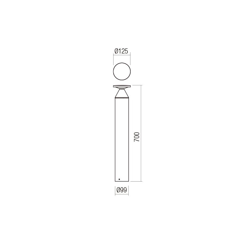 Redo 90591 - LED-ulkovalaisin BIRO LED/12W/230V 3000K 70 cm CRI 90 IP65 antrasiitti
