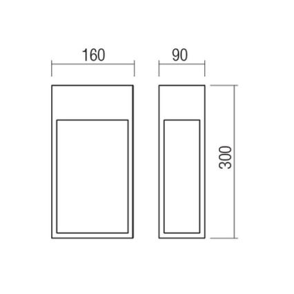 Redo 90603 - STAND LED-seinävalaisin ulkokäyttöön 20W/230V 3000K CRI 90 IP65, antrasiitti