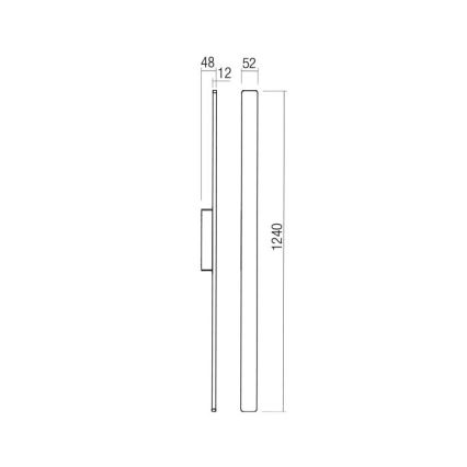 Redo 90622 - LED-ulkoseinävalaisin REFLEXA LED/20W/230V 3000K 124 cm IP54 ruskea